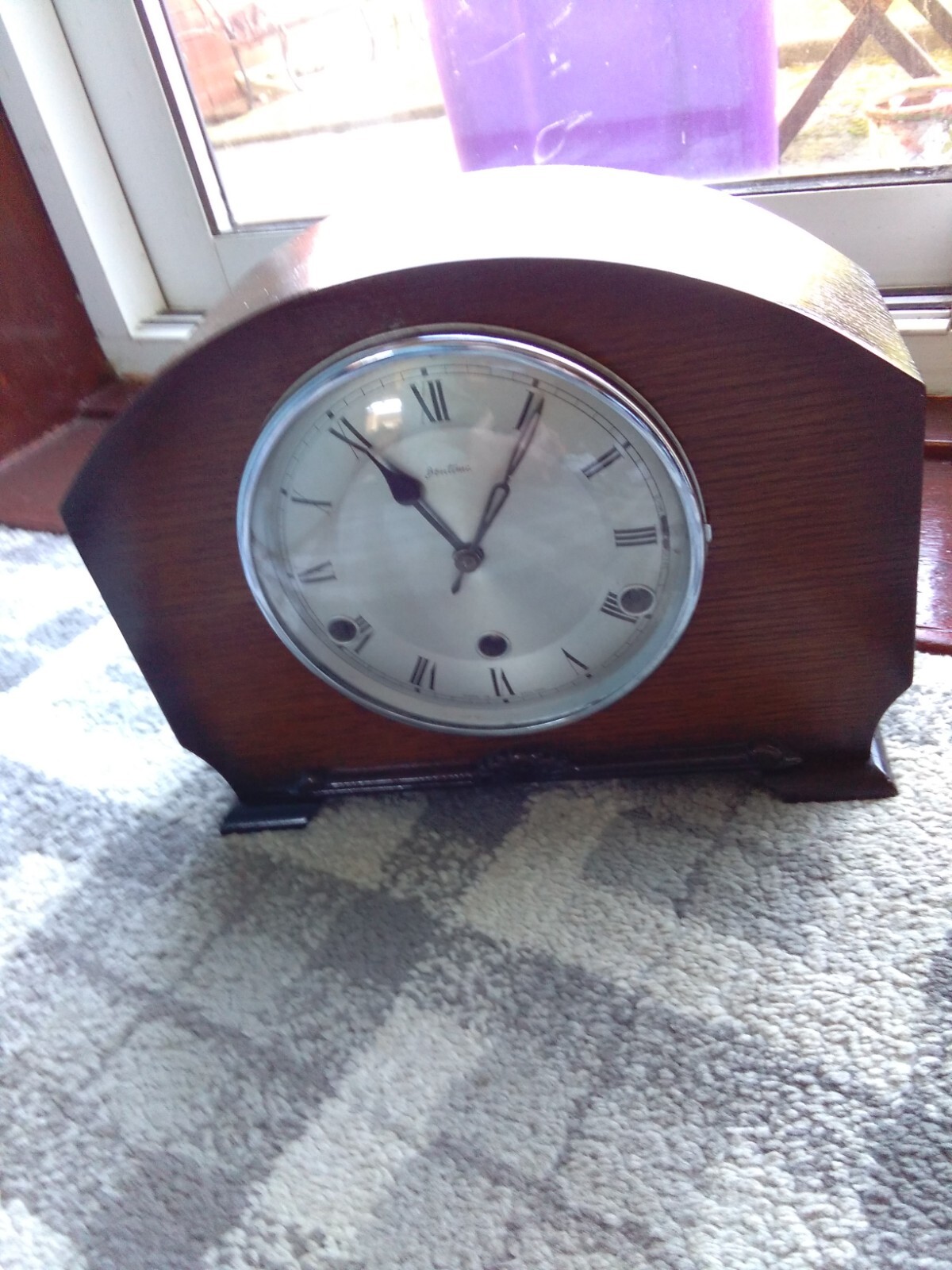 BENTIMA PERIVALE BRITISH ART DECOR WESTMINSTER CHIME 8 DAY MANTLE CLOCK