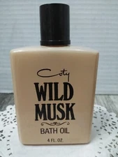 VTG 1970's ORIGINAL Coty BY Pfizer WILD MUSK Bath Oil 4 Oz 120ml Splash (N.O.S.)
