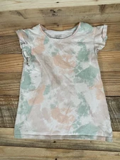 Jumping Beans Softest Tee Tie Dye Girls (5) Shirt Short Sleeve Ruffle Cotton Top