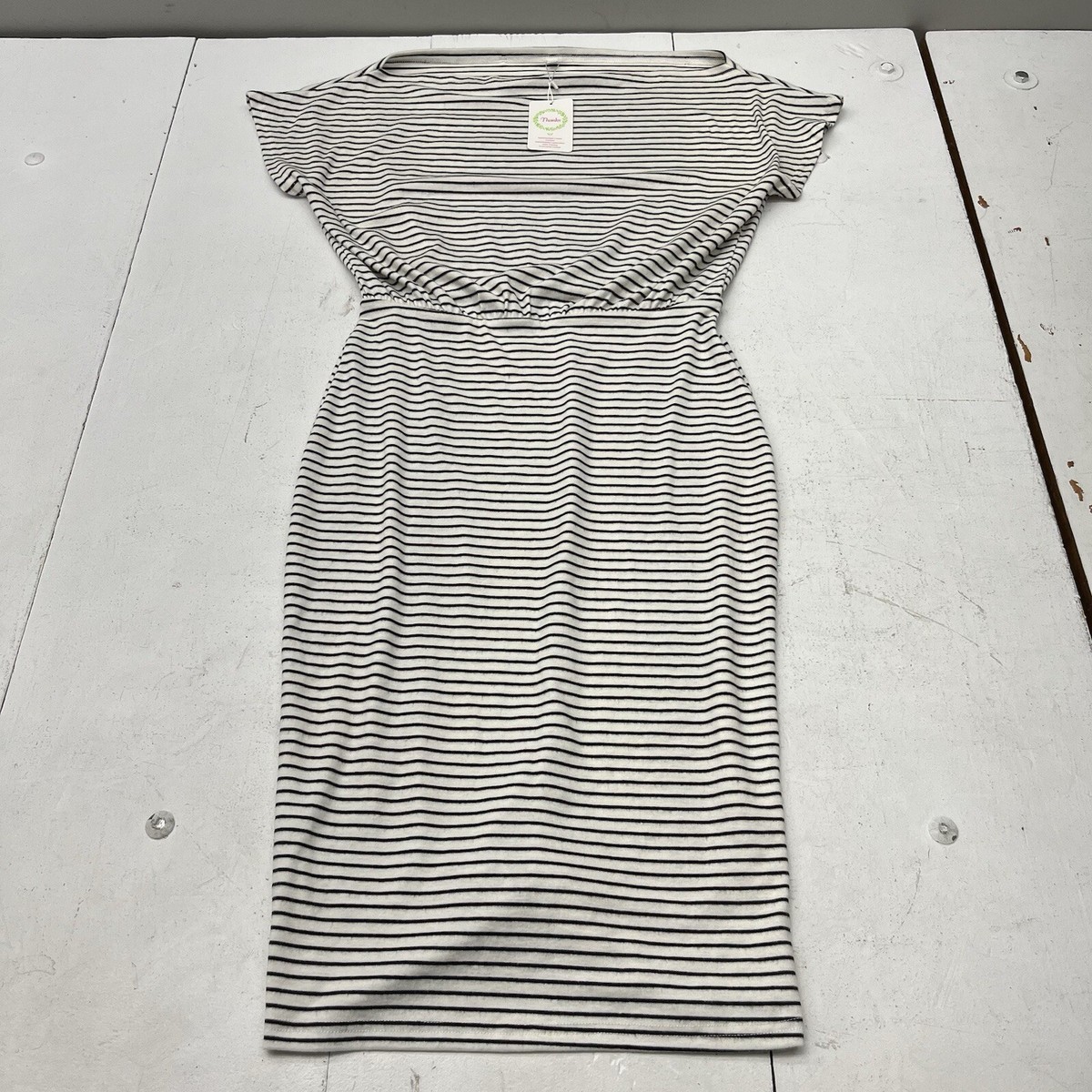black and white striped dress off the shoulder black and white striped dress off the shoulder Black/Ivory Striped Custom  Maxi Dress