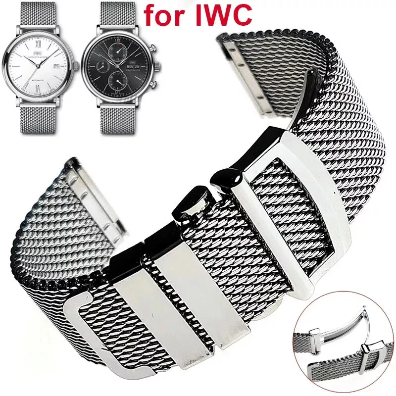 Mesh Milanese Watch Strap for IWC Portugal Omega Seamaster 007 22mm Steel Band
