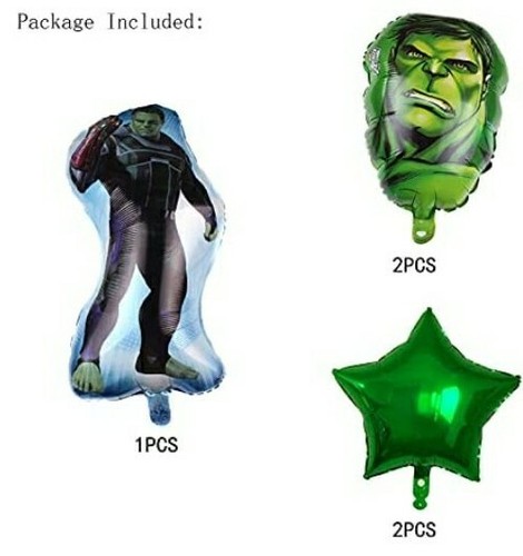 5 Pcs Incredible Hulk Avengers Mylar Foil Birthday balloon Bouquet + free gift - Picture 4 of 10