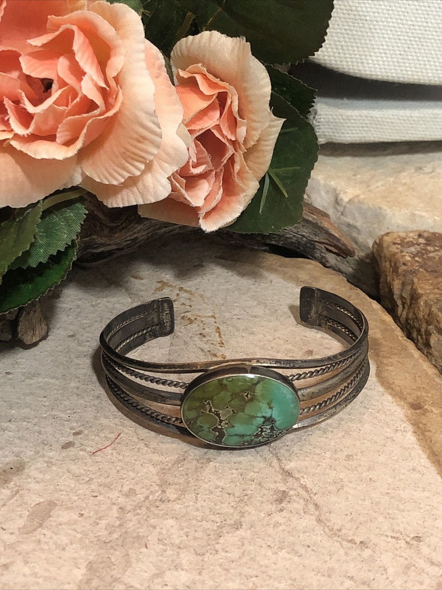 vintage turquoise silver925 bangle Vintage Circle Bangle Bracelet