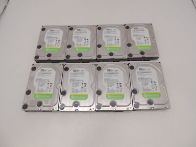 Lot of 8 Low Mileage Western Digital WD20EURX WD20EURS 2TB 3.5'' SATA Hard Drive