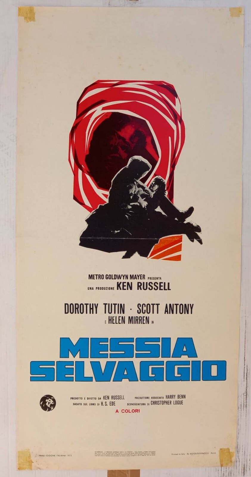 Locandina originale film Messia selvaggio (1972) - Regia di Ken Russell