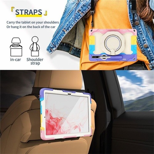 Tablet Armor Stand Hard Case Cover For Samsung Galaxy Tab S7 FE S8+ S9 Ultra - Picture 44 of 91