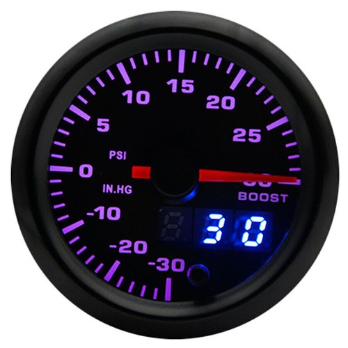 Manomètre Turbo 7 Couleurs Led 52Mm Universel Avec Capteur - Picture 7 of 10
