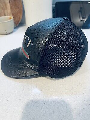 NEW AUTHENTIC GUCCI BLACK LEATHER HAT SIZE 58 MEDIUM | eBay NEW AUTHENTIC GUCCI BLACK LEATHER HAT SIZE 58 MEDIUM | eBay