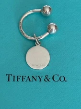 Tiffany & Co.  Round Tag Keyring Sterling  Silver 925  Small Size