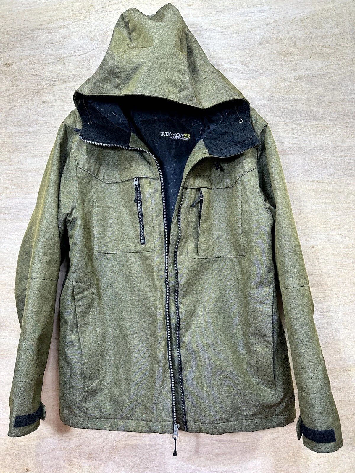 Bodyglove Mens M Protect The Core Jacket Olive Green Snowboard Ski Tecnology