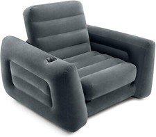 Sofá Silla Inflable Dormir Doble Cama de Aire Colchón Juguete Campamento Viaje Taza Bomba Bola
