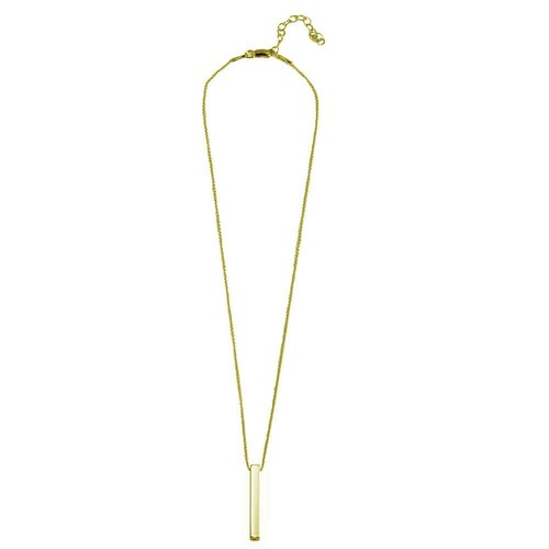 14K YELLOW GOLD OVER 925 STERLING SILVER DROP DOWN BAR NECKLACE PENDANT