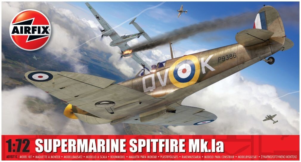 SUPERMARINE SPITFIRE  Mk.Ia WWII FIGHTER AIRCRAFT - 1:72 scale - AIRFIX  A01071C