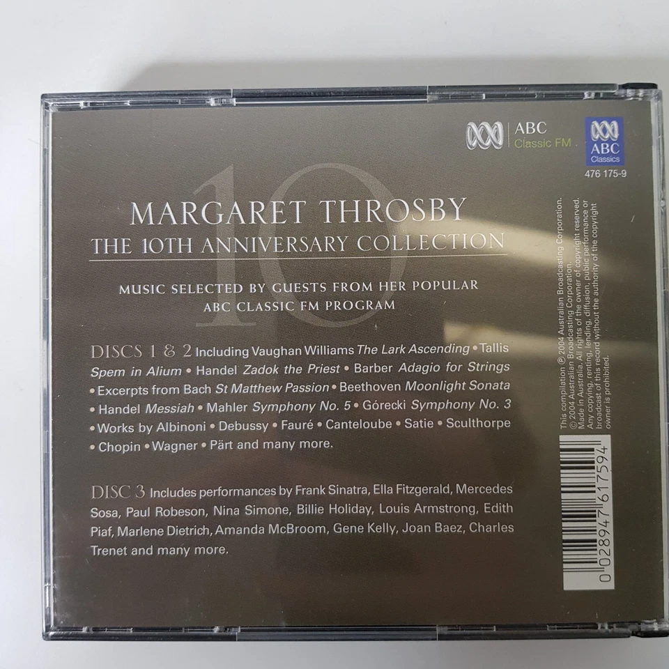 CD Margaret Throsby 10º Aniversario Colección Handel Barber Mahler 2004 ABC Foto 2 de 4