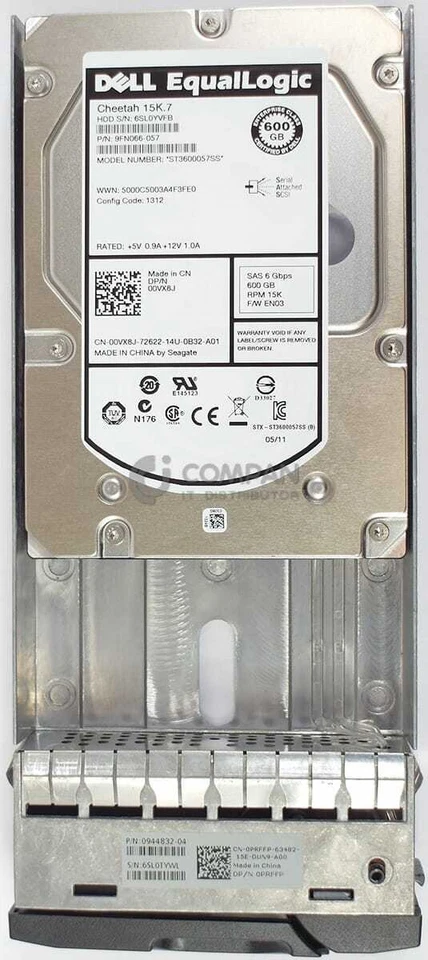 0VX8J DELL HDD 600GB 15K SAS 6G 3.5" LFF HOT-SWAP FOR DELL EQUALLOGIC - Immagine 2 di 4