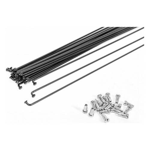 Set Aus 72 Schwarzen Speichen 262X2mm Aus Verzinktem Stahl Mit Nippeln Fahrräder