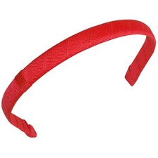 Girls Classic Grosgrain Wrapped Add A Bow Headband 1/2 Inch Wide Stylish Red