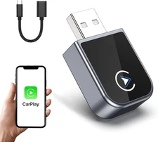 Wireless CarPlay Adapter for iPhone 2025 Upgrade, Mini Size, Convert Wired