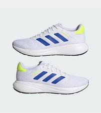 adidas Men  s Low Top Lace-Up Running Sneakers Mesh Cloud White/Blue/Yellow