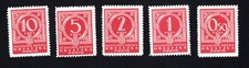 Croatia 1941 set of stamps Porto Mi# 6-10 lot2 MH CV=8.4$