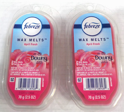 Lot 2 FEBREZE Wax Melts Air Freshener APRIL FRESH with DOWNY Scent 2.5 oz (HTF)