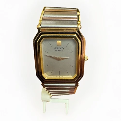 Neo Vintage Seiko Quartz Watch 9020-5649 Men Slim Two Tone Tank 26mm - New Bat