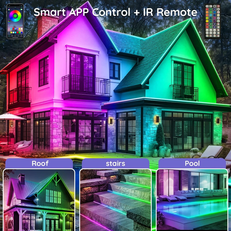 400ft Outdoor LED Strip Lights Waterproof,IP68 Outside Led Light Strips Water... - Image 4 of 4