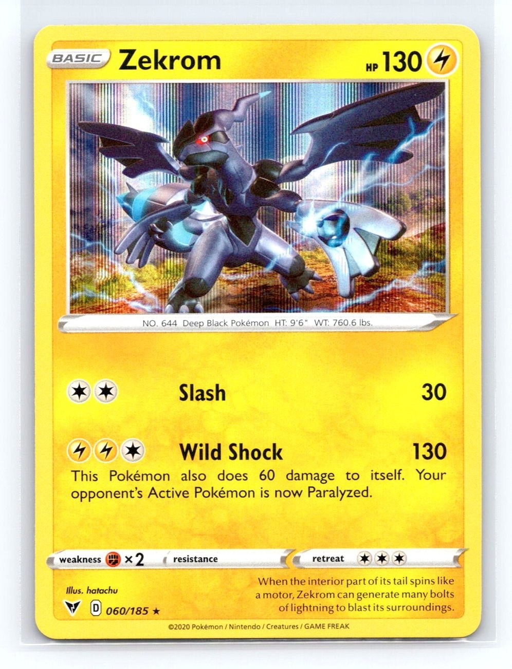 Zekrom 060/185 Holo Rare Vivid Voltage Pokemon Near Mint