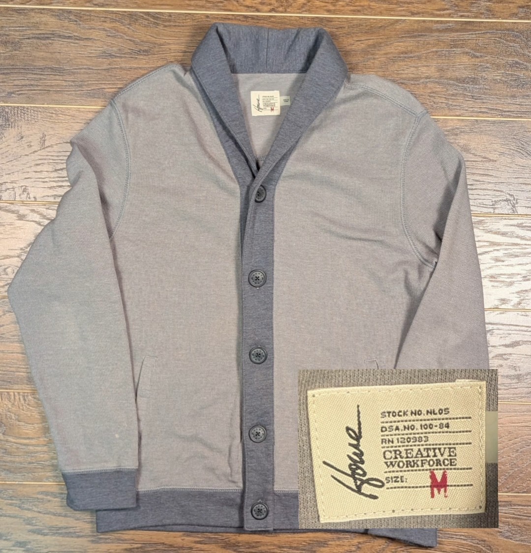 Howe Creative Workforce Medium Gray Cardigan Swea… - image 1