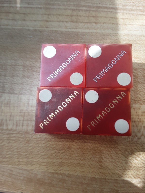 PRIMADONNA CASINO RENO, NEVADA VINTAGE VAULT LOGO DICE GREAT FOR ANY COLLECTION!