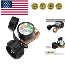 Propane Tank Gauge Level Indicator LP Gas Pressure Meter Color Coded Universa...