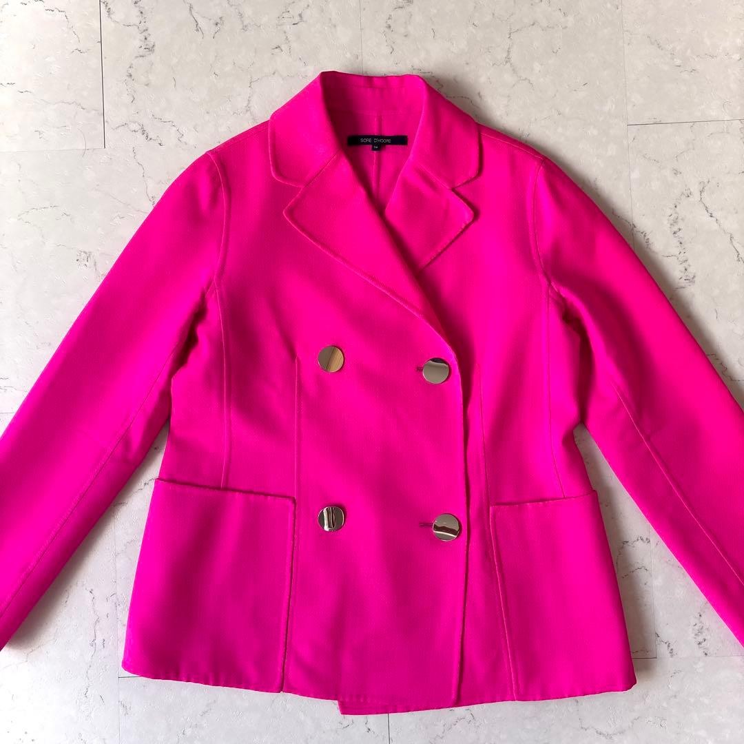 SOFIE D'HOORE Wool Double Tailored Jacket Pink 36 - image 7