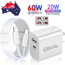 USB-C Fast Charger 20W Adapter PD Type-C Cable For iPhone15 Plus 16e 17 Pro Max