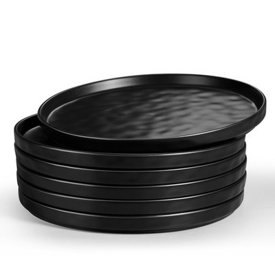 Ceramic Dessert Plates Set of 6, 10.2 Inch Dinner Appetizer Plates for Kitche...