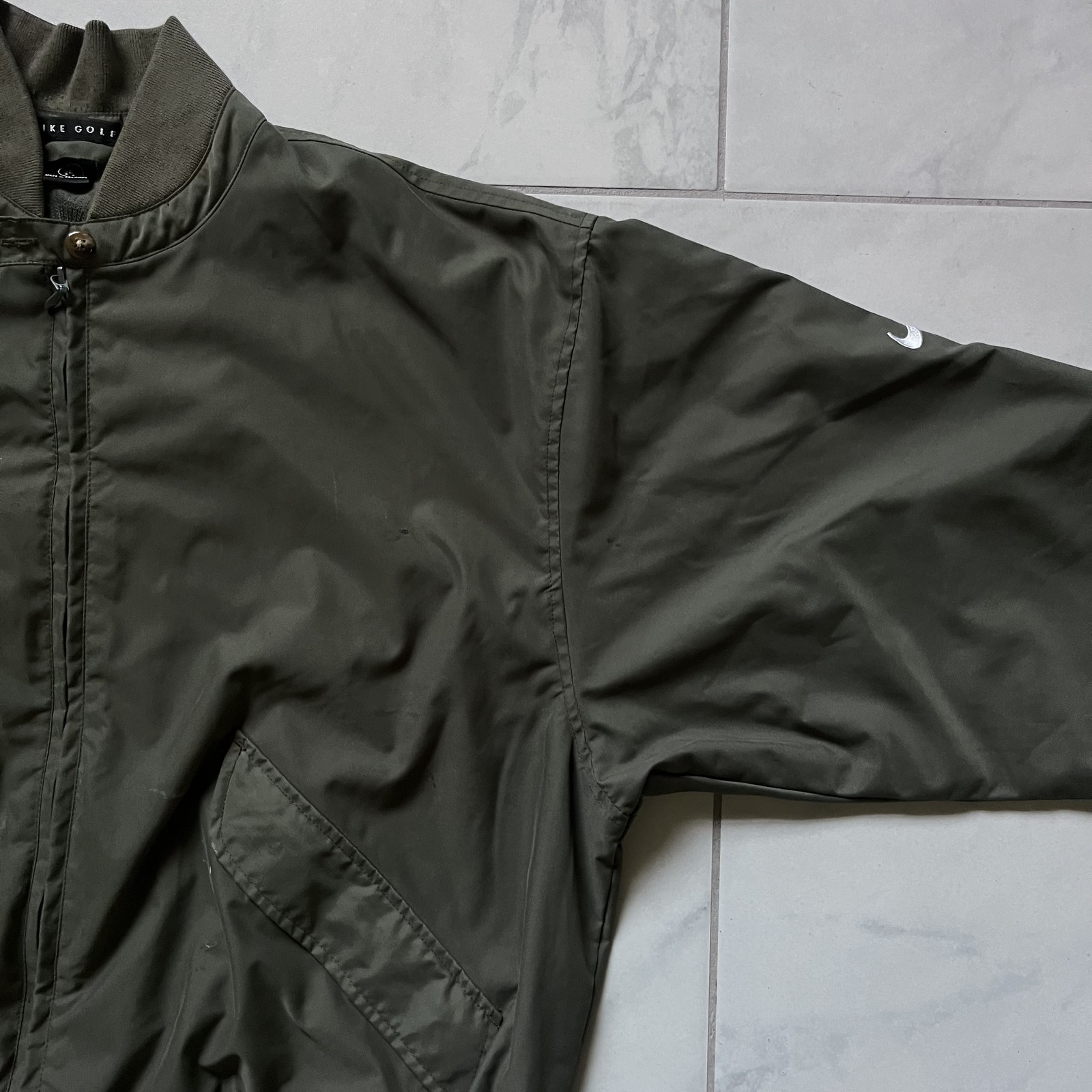 SACAI X NIKE Giacca a vento Nike golf uomo grande verde full zip logo swoosh leggera