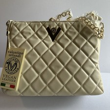 NWT Valentino Orlandi BONE Quilted Monogram Handbag Crossbody MSRP $278 V-2005