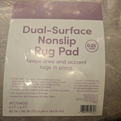 Mohawk Home Non Slip Rug Pad 1/4'' Thick Felt + Latex Rubber Gripper  Dual Sur...