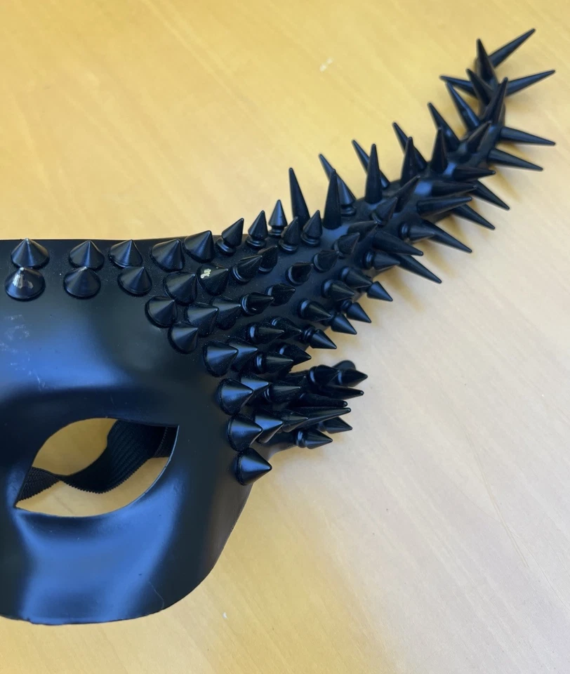 Krampus Black Cosplay Spikes Long Horn Devil Halloween Masquerade Mask READ - Image 3 of 4