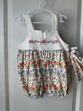 Vintage Mufflings by Little Me Floral Sleeveless Romper One-Piece 6 Months NWT