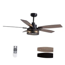52 Inch Ceiling Fans with Lights and Remote Control, Farmhouse Ceiling Fan for 