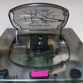 Sega Saturn Clear Console Skeleton HST-3220 Clear Black Tested