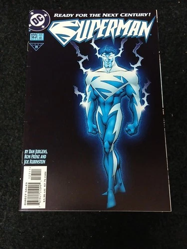 1997 DC COMICS SUPERMAN #123 GLOW IN THE DARK COVER VF+ VINTAGE 1ST BLUE COSTUME