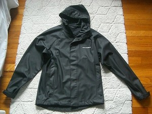 Grundens Rain Gear Heavy Duty Work Black Jacket XS Fishing Fish Boat Beach Nice!