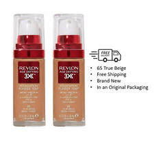 Revlon Age Defying 3X Liquid Foundation, 65 True Beige, 1 Fl oz, 2 PACK 