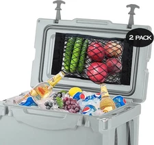 2 Pack Cooler Storage Nets for Dry Storage and Mesh Cooler Organizer Camping Coo