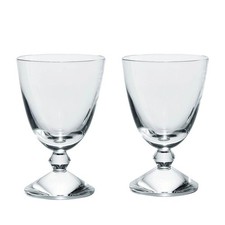 Baccarat Vega Water Goblets Crystal Clear Set of 2   Made in France Used