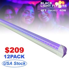 12/24Pack 40W 4Ft UV LED Stage Blacklight Party DJ Club Halloween Party D cor