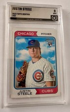 2023 Topps Heritage Justin Steele #63 (RC) Golden Grading 9 Mint