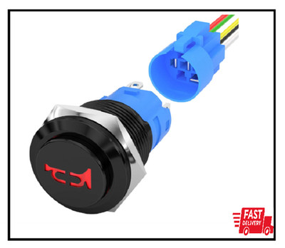 12V 16MM Marine Red LED Lighted Horn Button Switch Momentary Speaker Waterproof