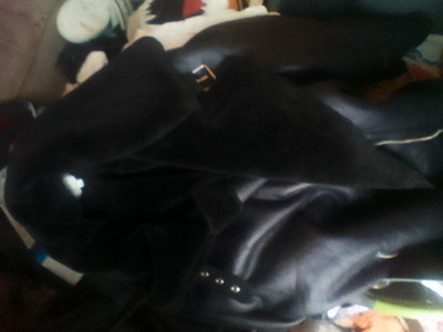 Vigoss Black Collared Button Faux Fur Jacket Regular Size Women's L